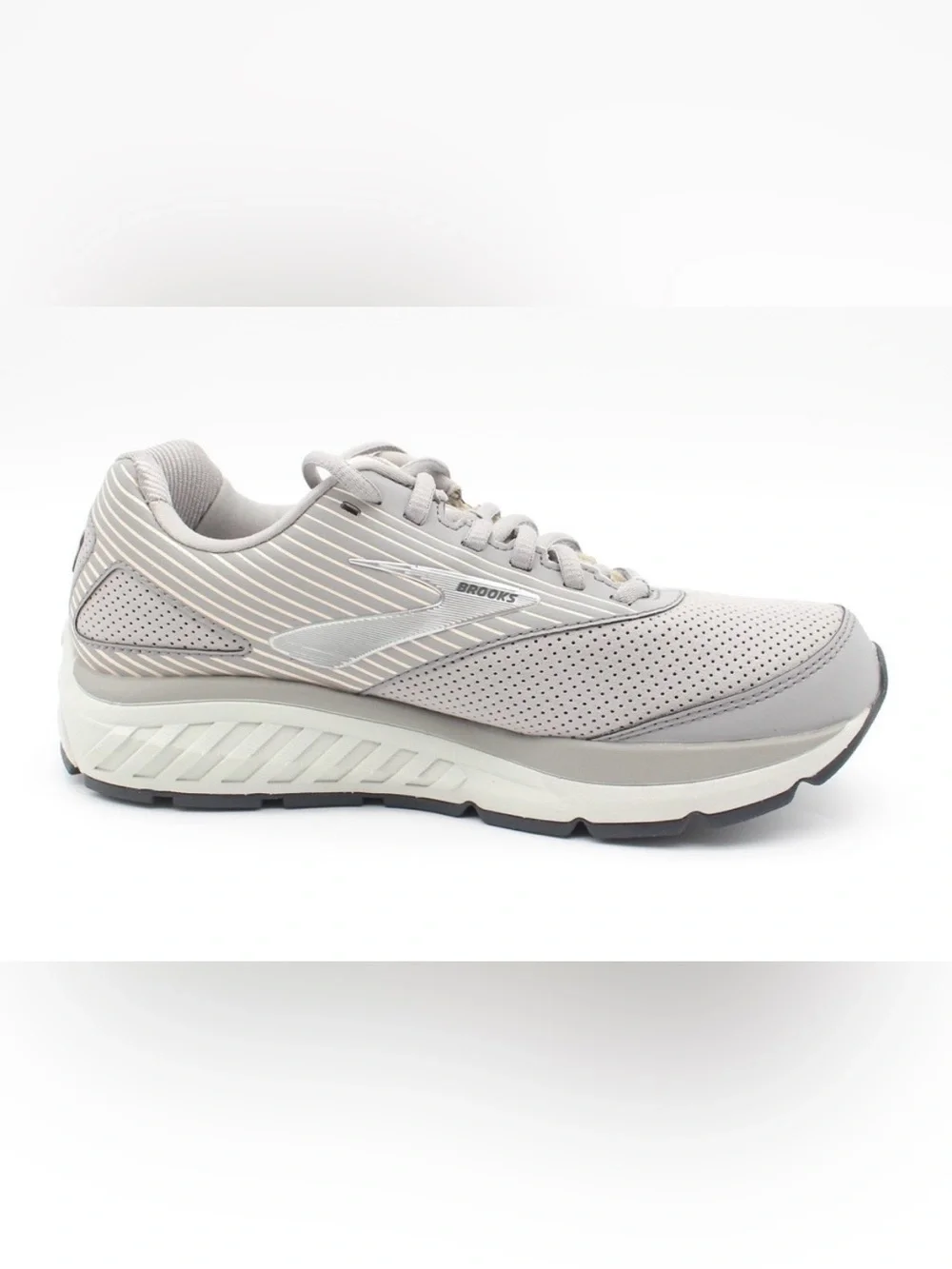 Brooks Women's Pale Gray Perforated Walking Sneakers - Picture 8 of 10